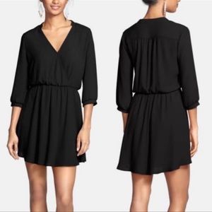 LUSH LBD Black Mini Dress V Neck M EUC